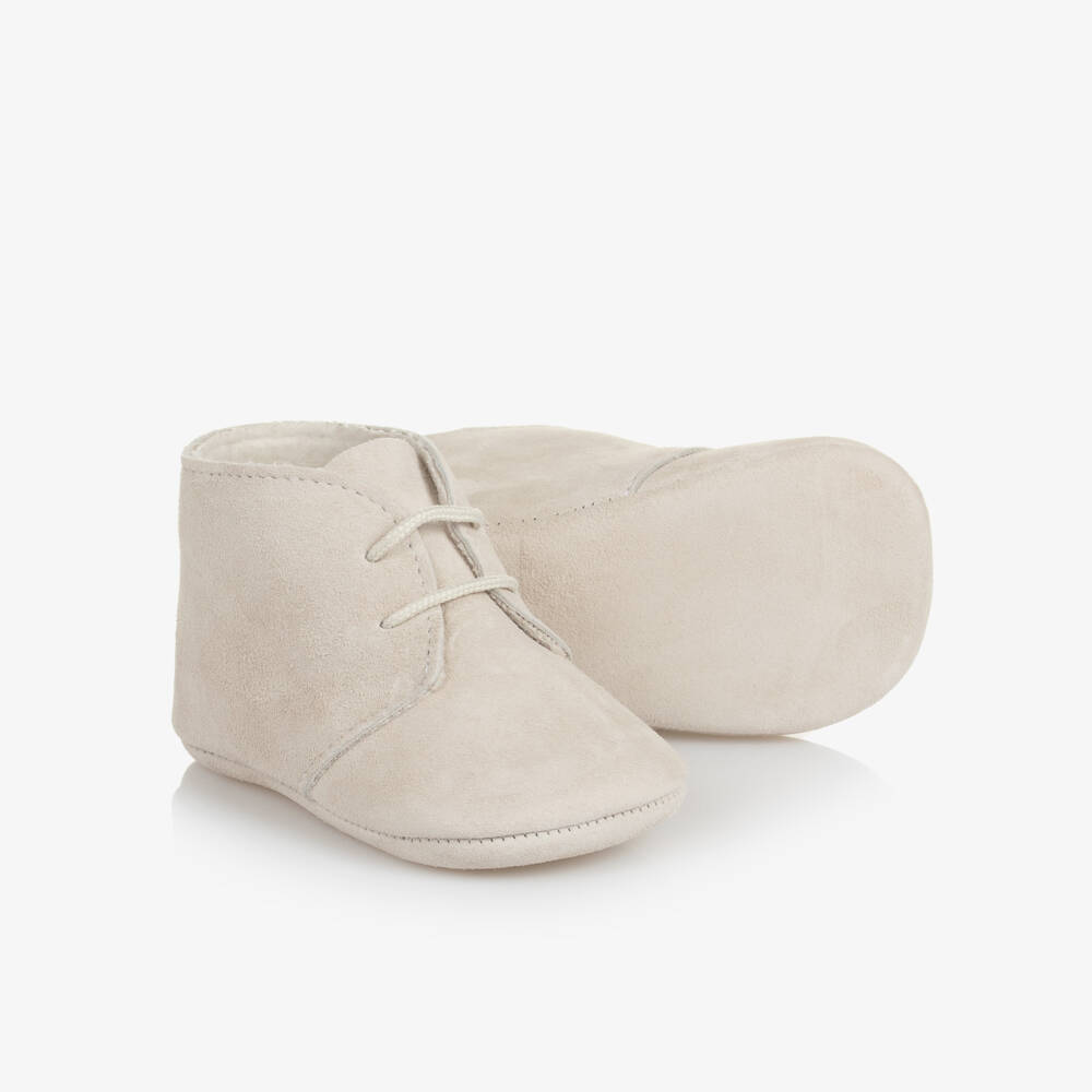 PAZ Rodríguez-Beige Suede Lace-Up Pre-Walkers | Childrensalon Outlet