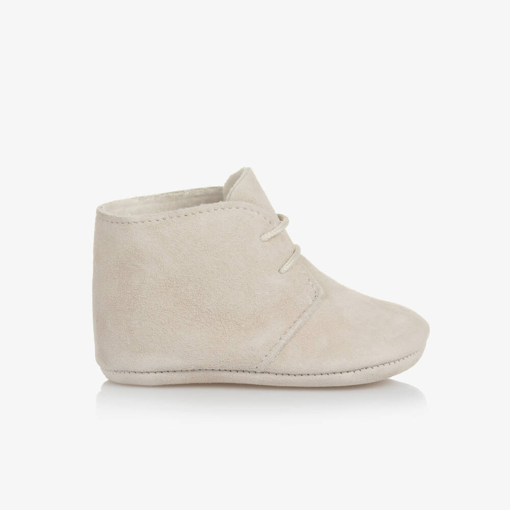 PAZ Rodríguez-Beige Suede Lace-Up Pre-Walkers | Childrensalon Outlet