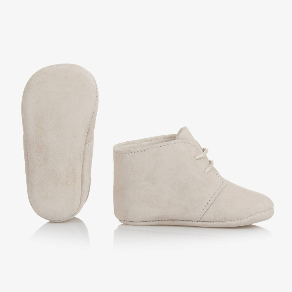 PAZ Rodríguez-Beige Suede Lace-Up Pre-Walkers | Childrensalon Outlet