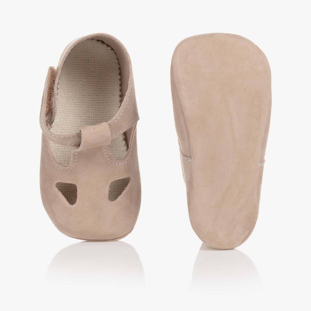 باز رودريغيز-حذاء شامواه لون بيج لمرحلة قبل المشي للأطفال | Childrensalon Outlet