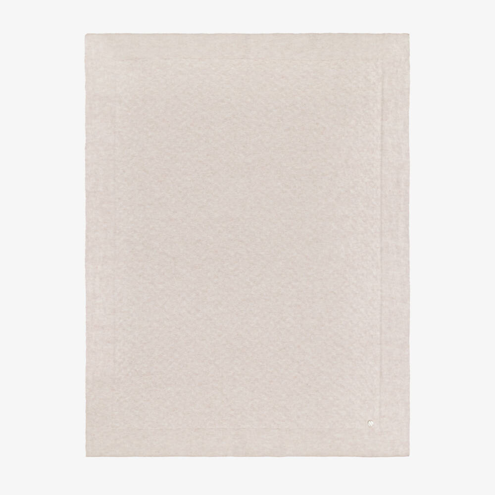 PAZ Rodríguez-Beige Wool & Cashmere Knit Blanket (98cm) | Childrensalon Outlet