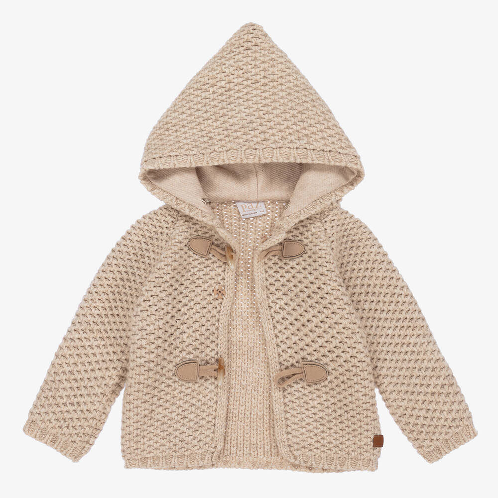 باز رودريغيز-معطف صوف وفرو صناعي لون بيج للأطفال | Childrensalon Outlet