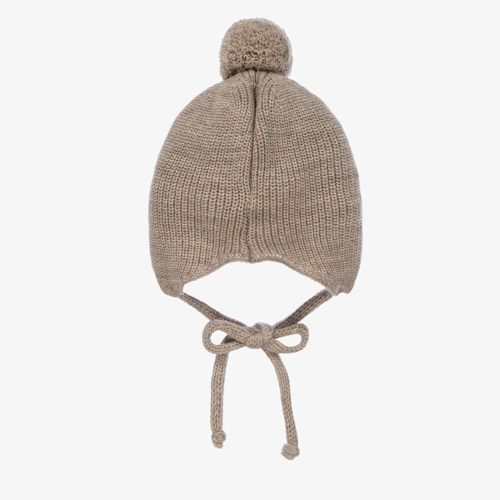 PAZ Rodríguez-Beige Wool Knit Pom-Pom Hat | Childrensalon Outlet