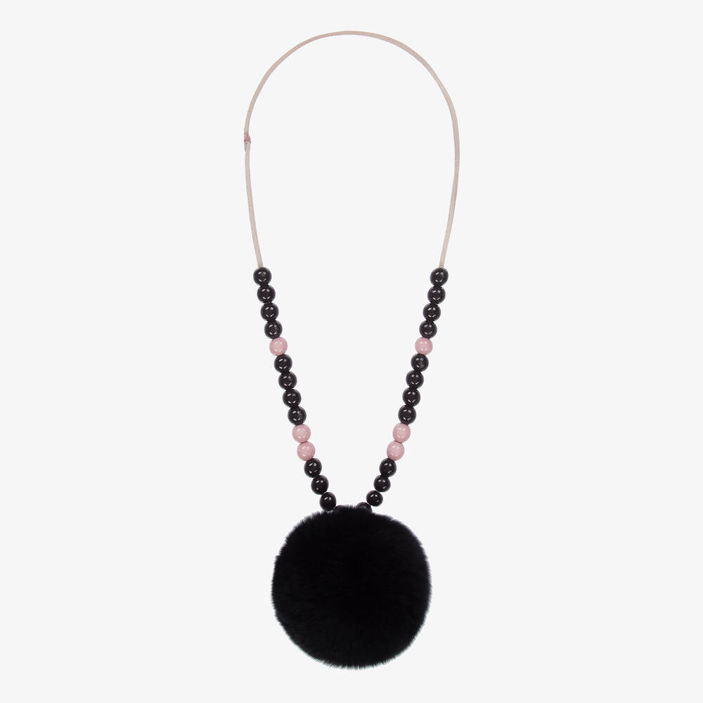 Paz Rodríguez - Black Pom-Pom Necklace | Childrensalon