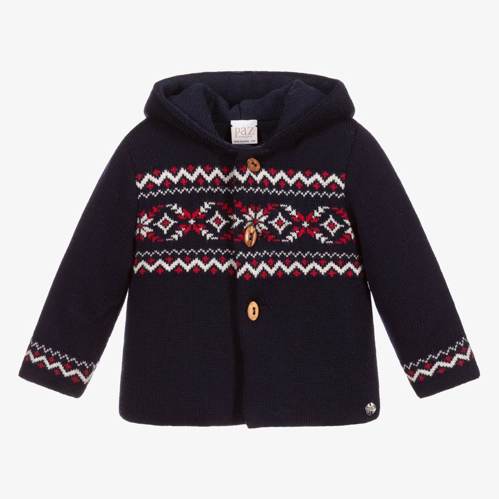 Paz Rodríguez - Blue Fair Isle Knitted Jacket | Childrensalon