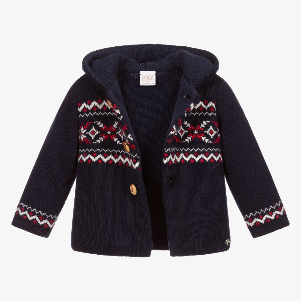 PAZ Rodríguez-Blue Fair Isle Knitted Jacket | Childrensalon Outlet