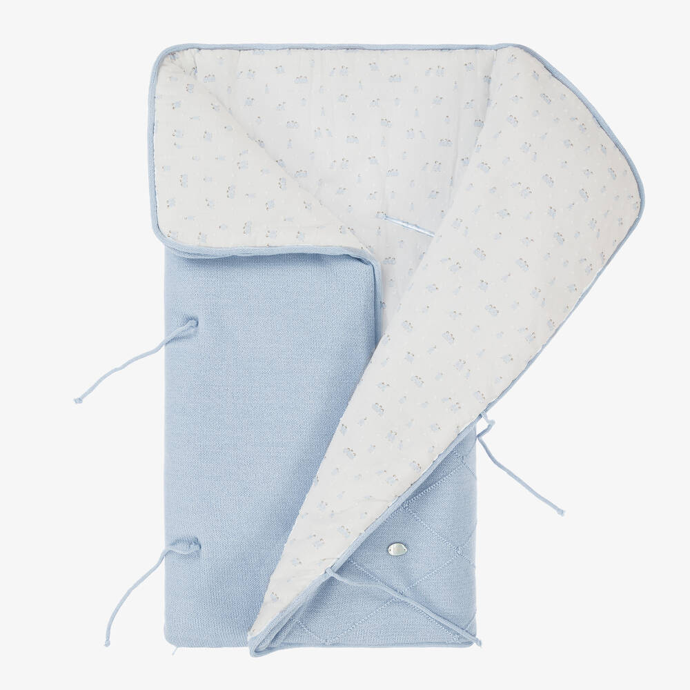 PAZ Rodríguez-Blue Knitted Baby Nest (69cm) | Childrensalon Outlet