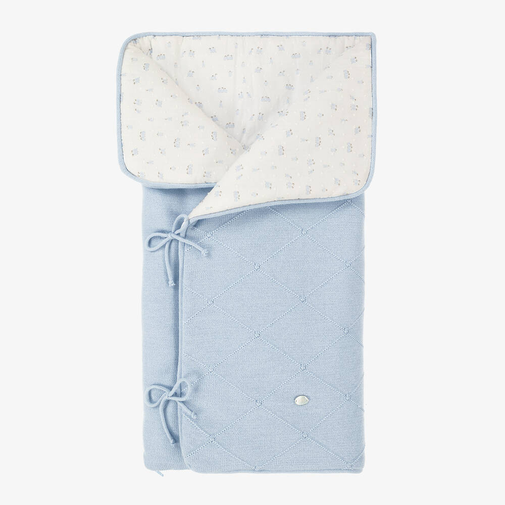 PAZ Rodríguez-Blue Knitted Baby Nest (69cm) | Childrensalon Outlet
