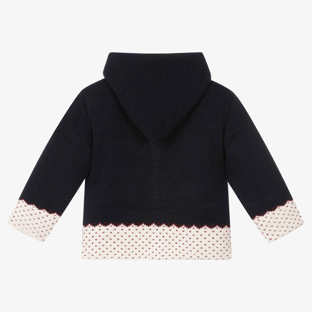 باز رودريغيز-معطف هودي أطفال ولادي أكريليك محبوك لون كحلي | Childrensalon Outlet