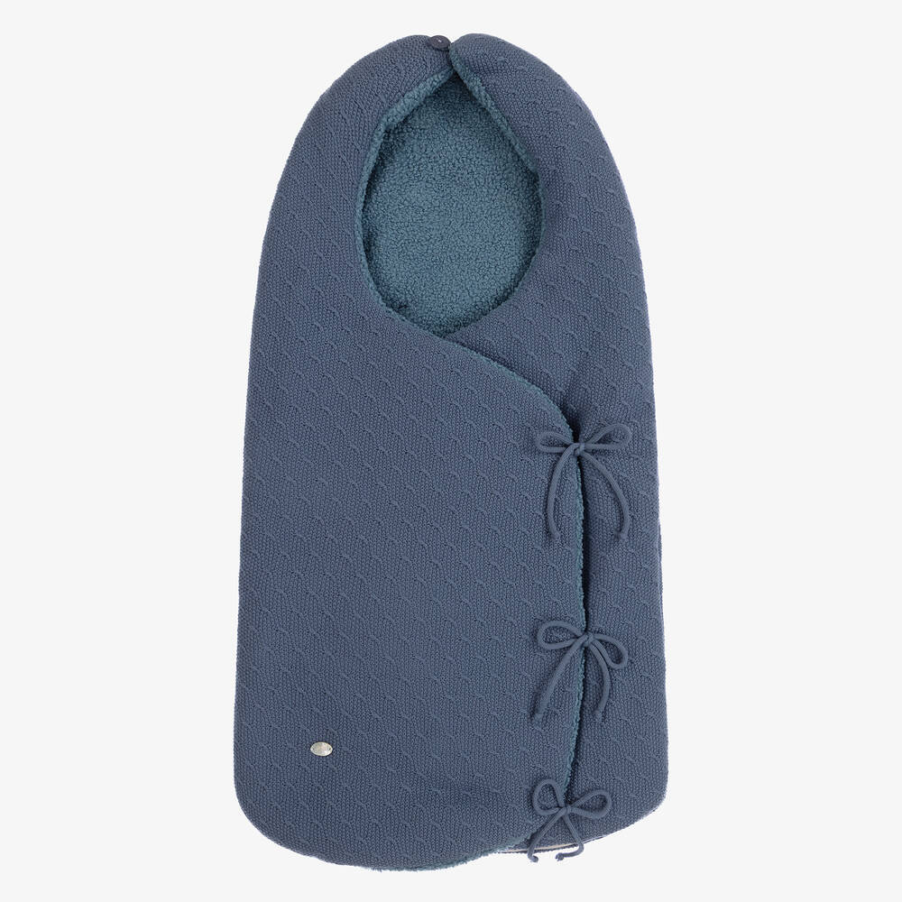 Paz Rodríguez - Blauer Strick-Fußsack (72 cm) | Childrensalon