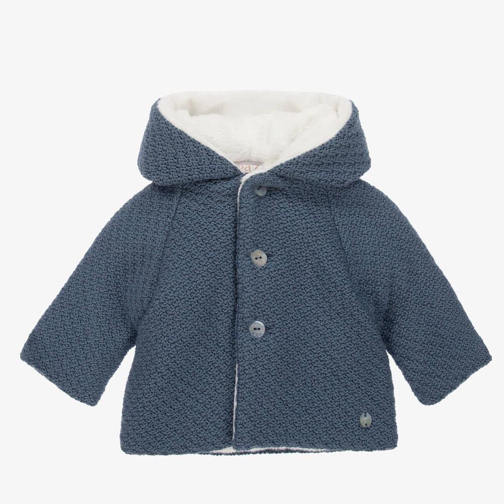 Paz Rodríguez - Manteau bleu en maille Bébé | Childrensalon