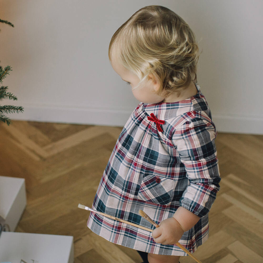 PAZ Rodríguez-Платье в синюю и красную шотландскую клетку | Childrensalon Outlet