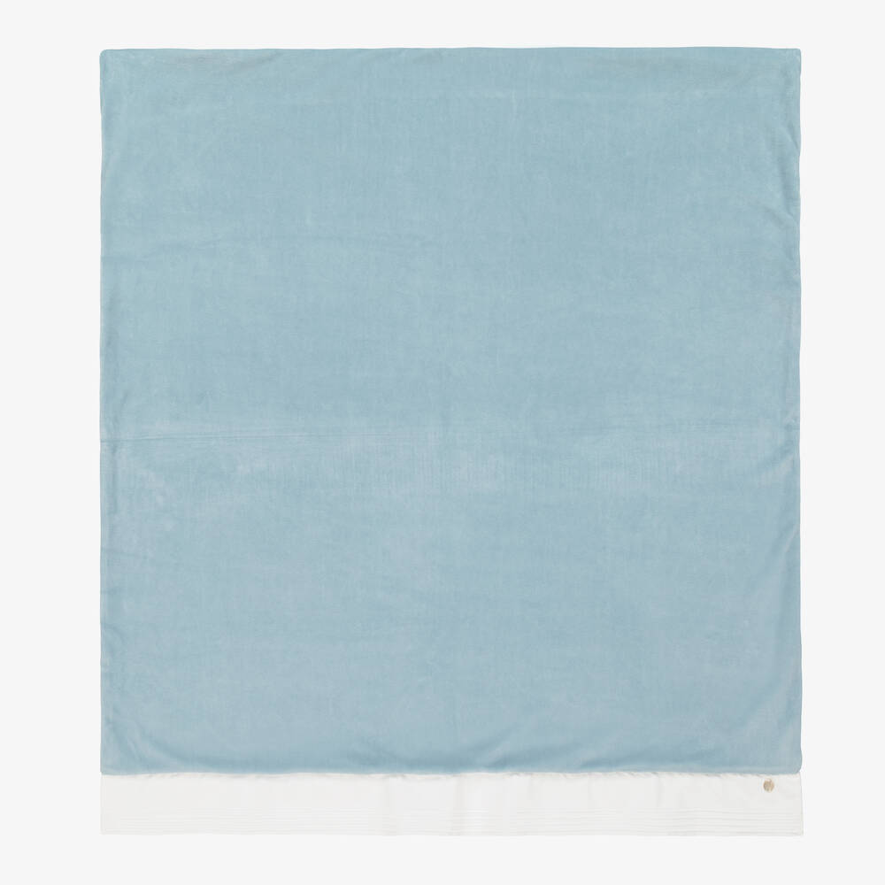 Paz Rodríguez - Blue Velour Baby Blanket (85cm) | Childrensalon