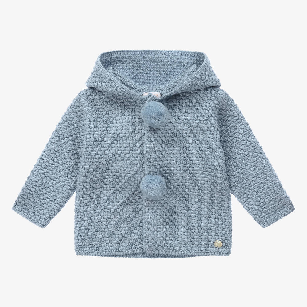 Paz Rodríguez - Blue Wool Knit Pram Coat | Childrensalon