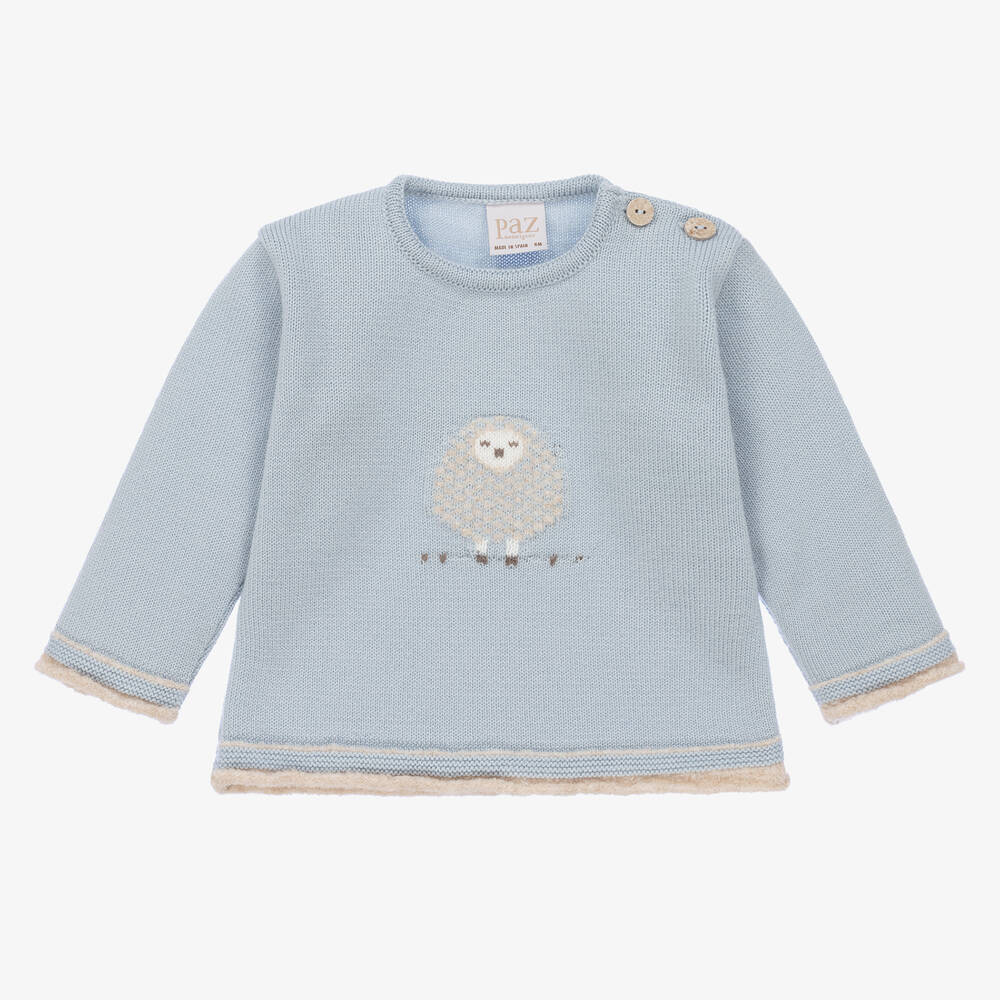 Paz Rodríguez - Blue Wool Knit Sweater | Childrensalon