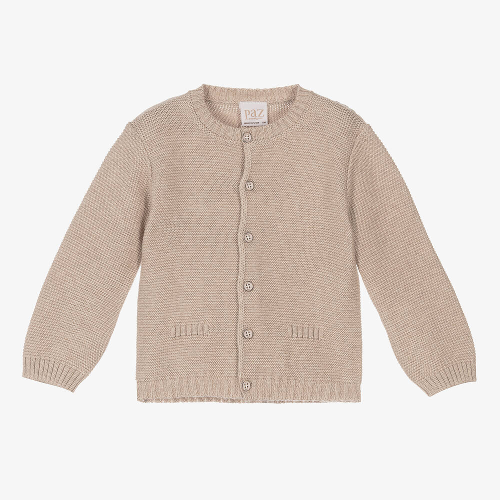 Paz Rodríguez - Boys Beige Cashmere Cardigan | Childrensalon