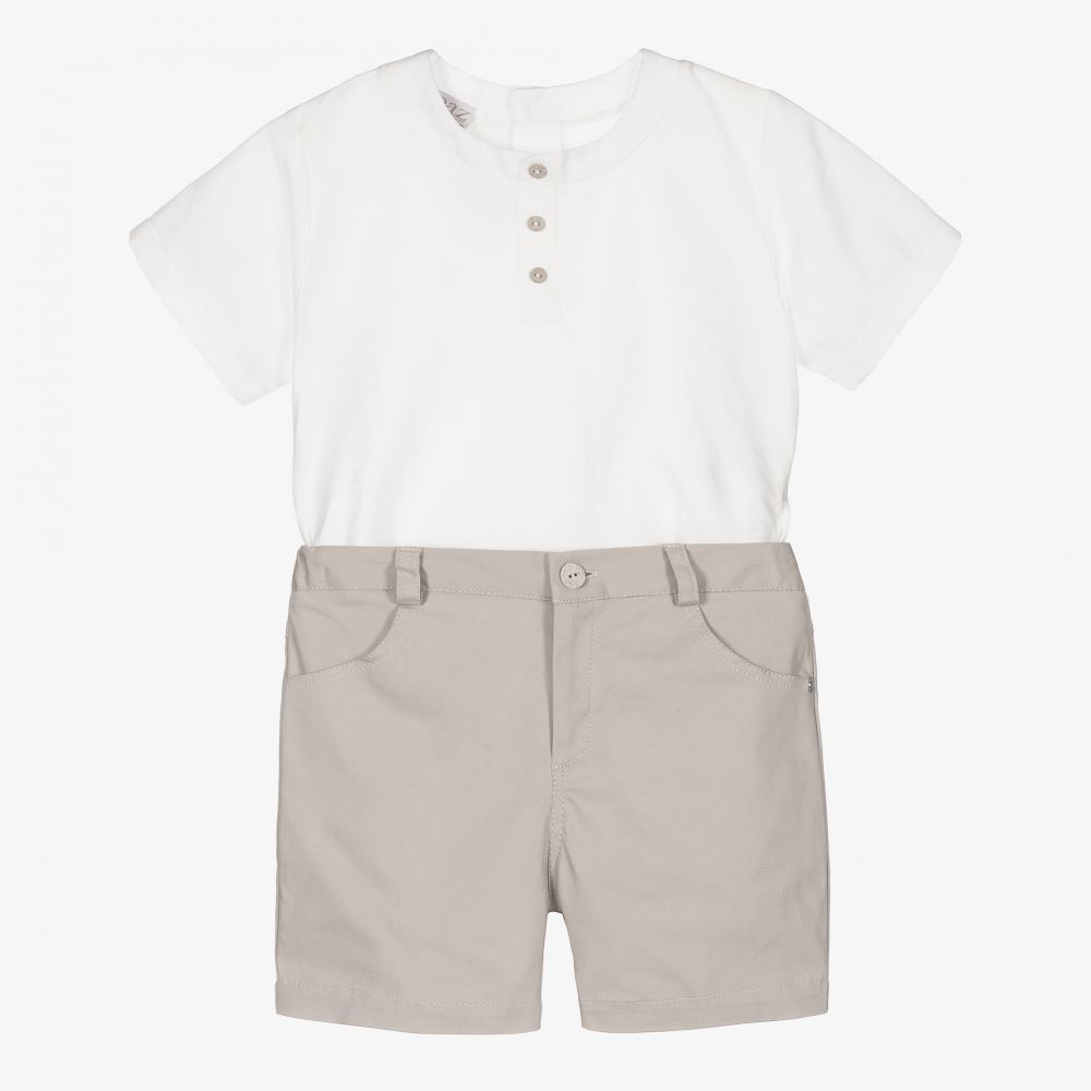 Paz Rodríguez - Beiges Baumwollshorts-Set (J) | Childrensalon