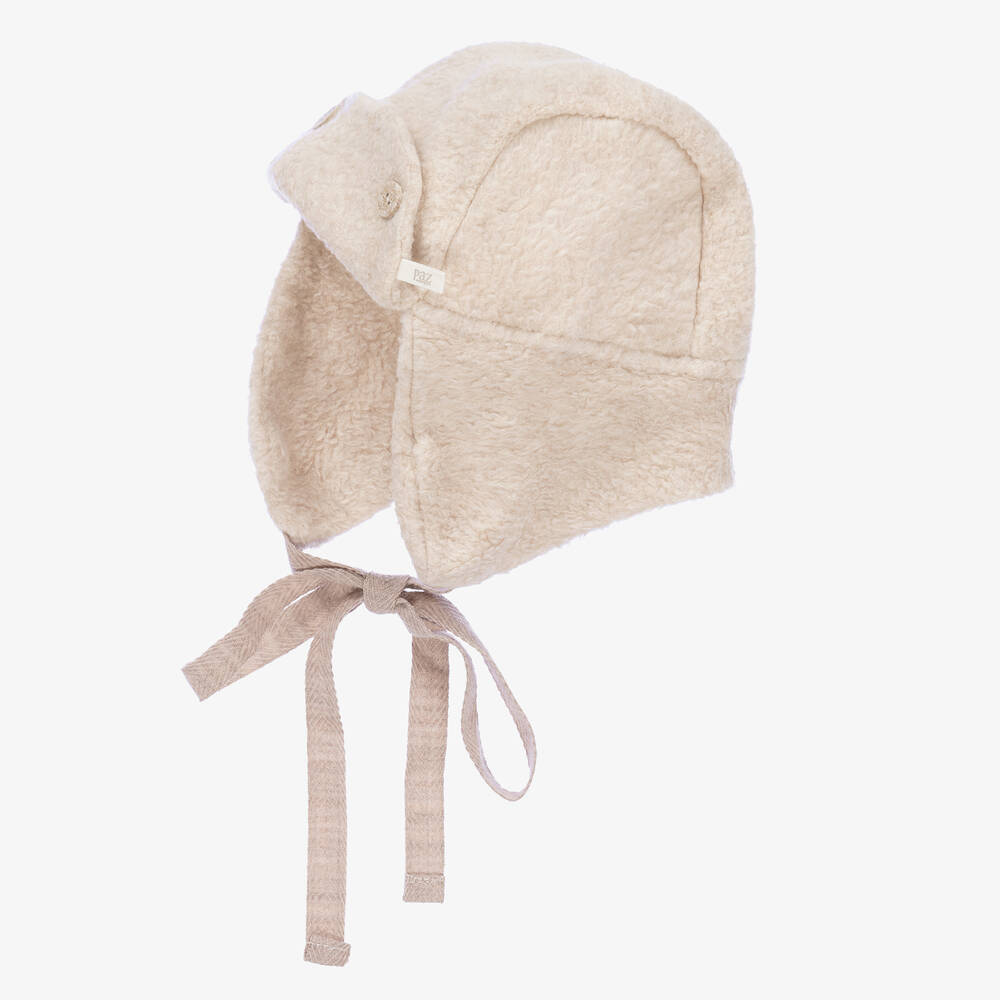 PAZ Rodríguez-Бежевая флисовая шапка-ушанка для мальчиков | Childrensalon Outlet