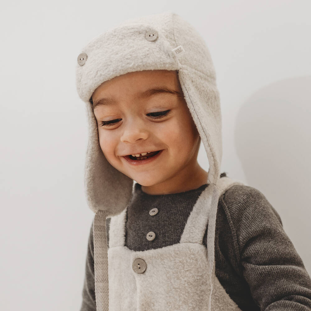 PAZ Rodríguez-Бежевая флисовая шапка-ушанка для мальчиков | Childrensalon Outlet