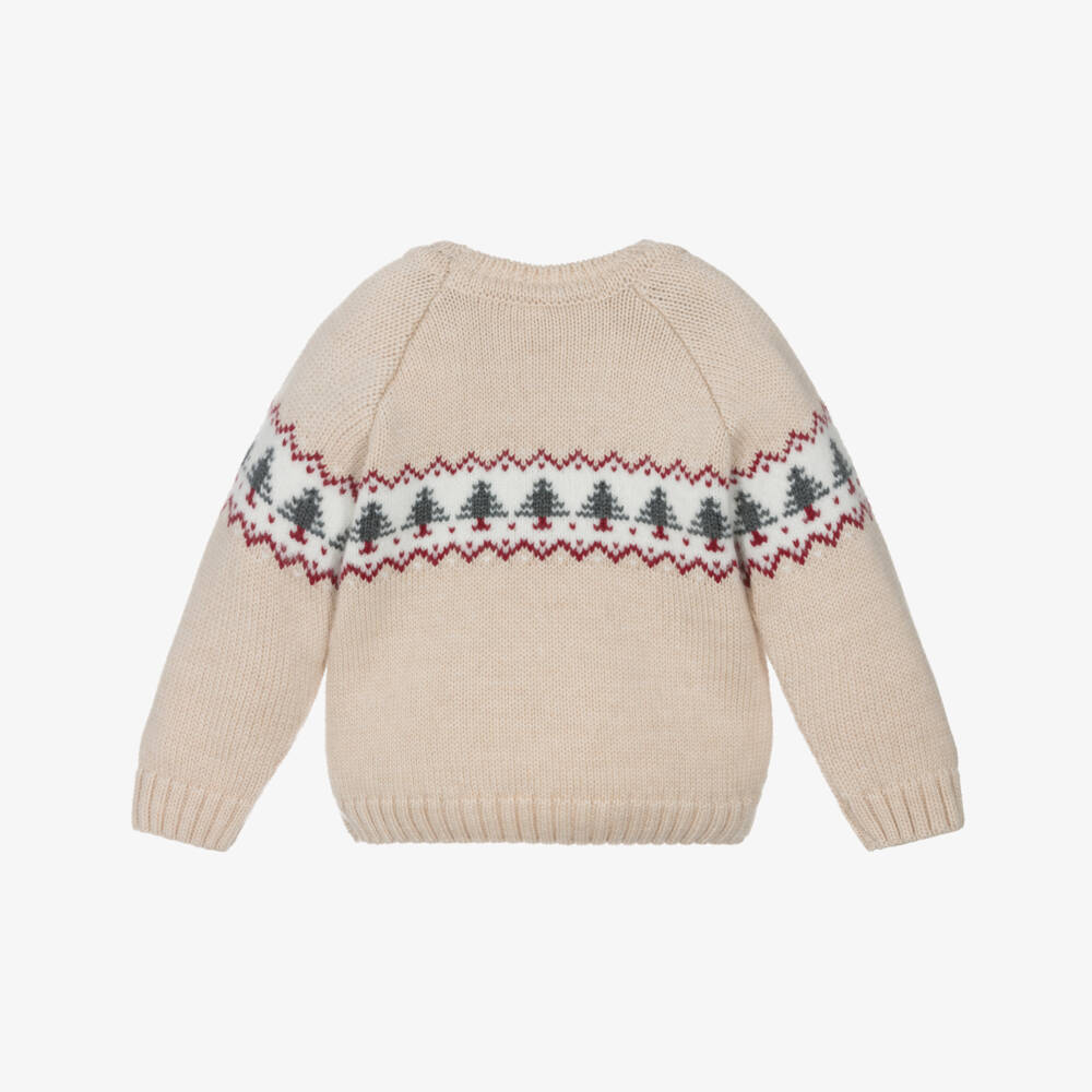 PAZ Rodríguez-كنزة صوفية بيج للأولاد بنقشة شجرة | Childrensalon Outlet