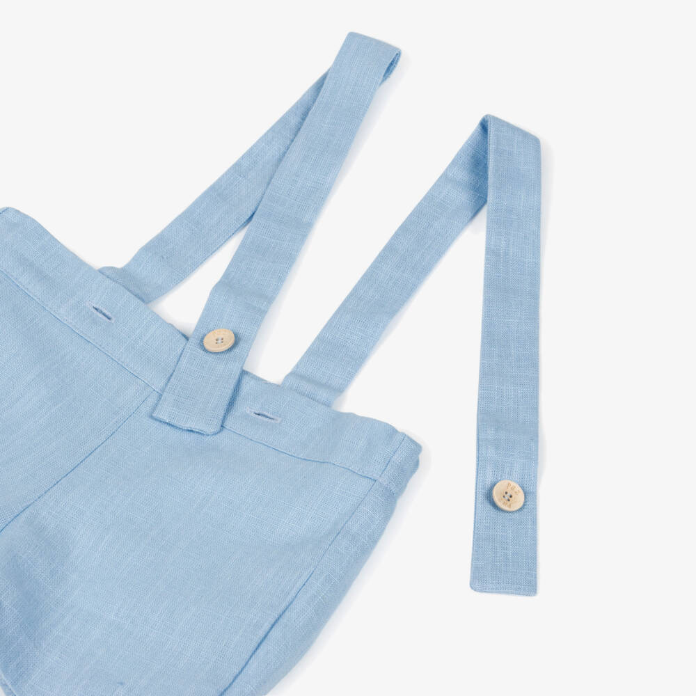 PAZ Rodríguez-Boys Blue & White Linen Shorts Set | Childrensalon Outlet