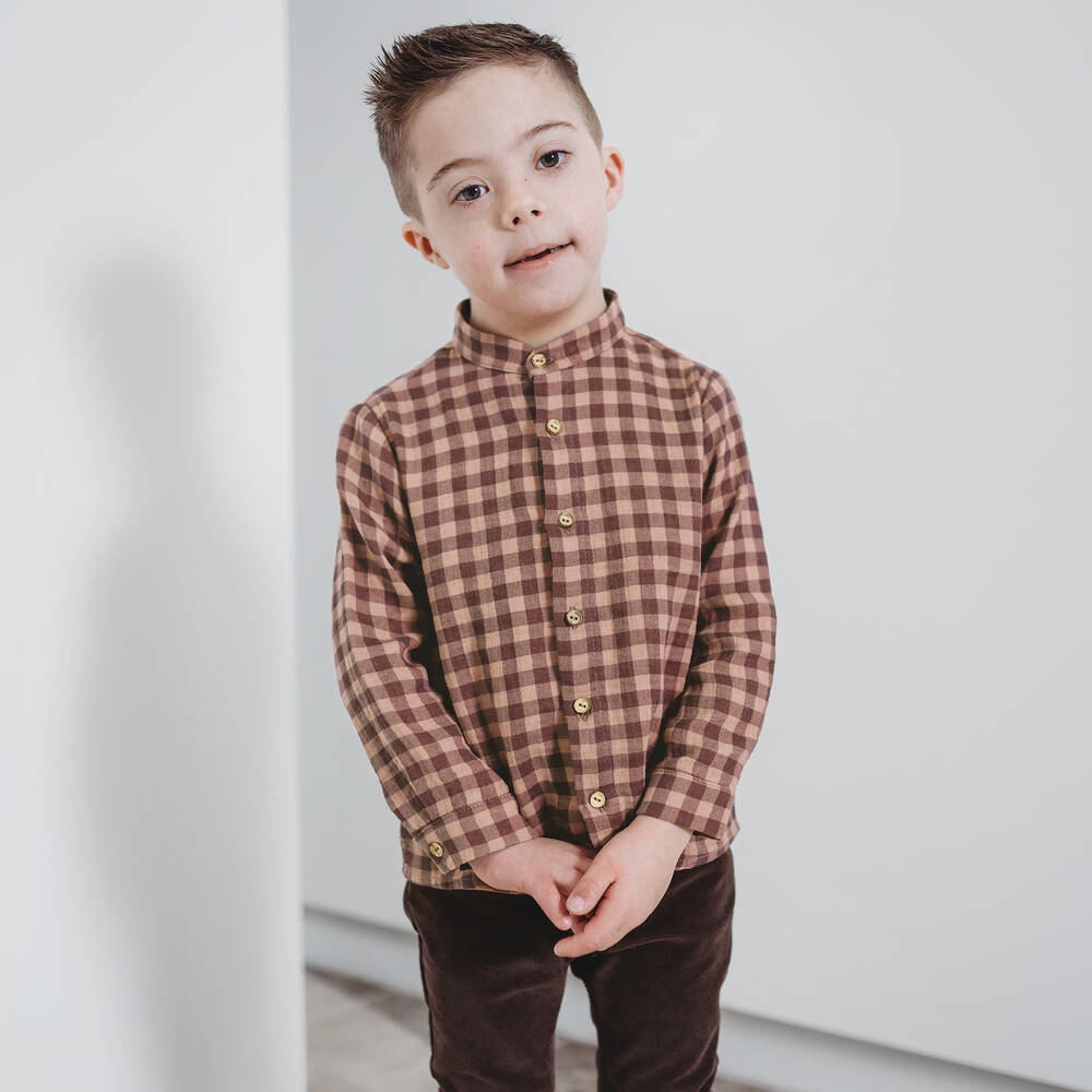 PAZ Rodríguez-Boys Brown & Beige Trouser Set | Childrensalon Outlet