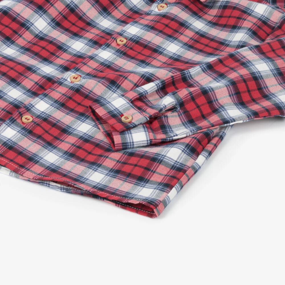 PAZ Rodríguez-Boys Checked Cotton Twill Shirt | Childrensalon Outlet