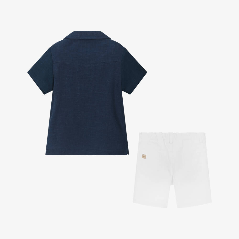 PAZ Rodríguez-طقم كلاسيكي أزرق وأبيض للأولاد | Childrensalon Outlet