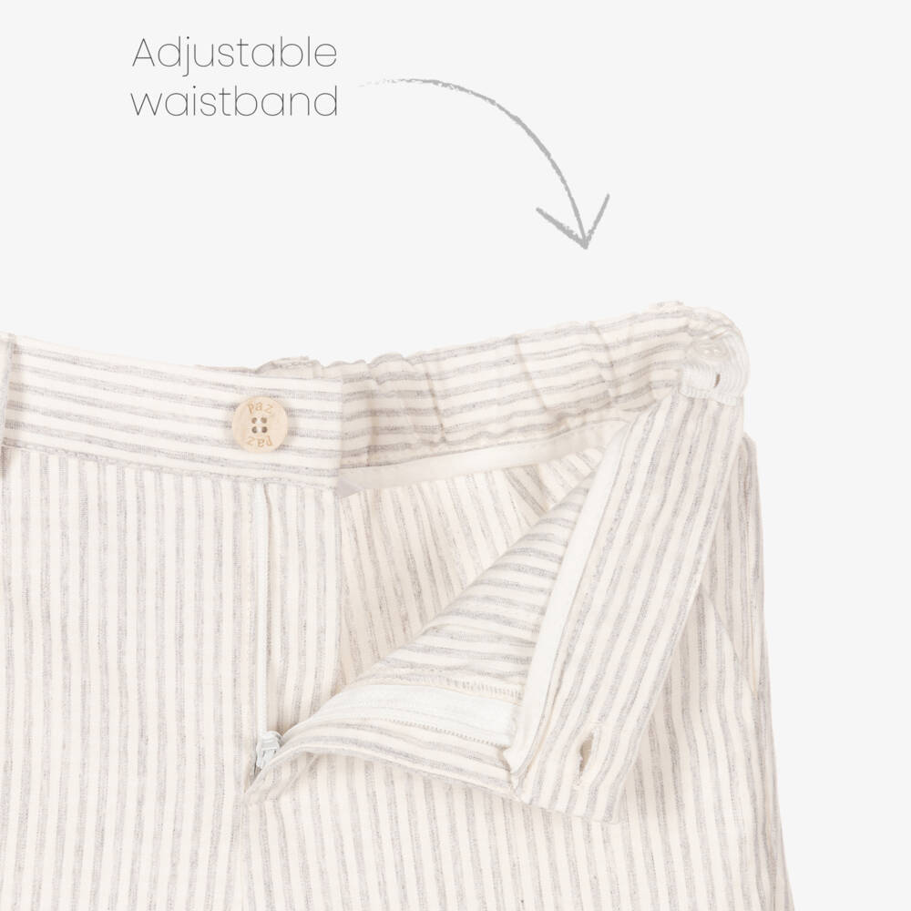 PAZ Rodríguez-Boys Cream & Ash Pinstripe Shorts Set | Childrensalon Outlet
