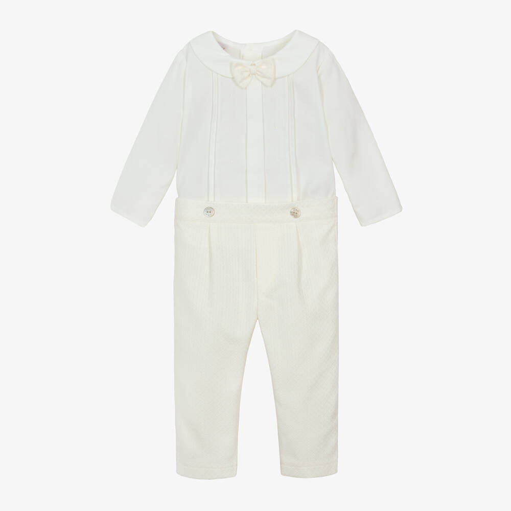 PAZ Rodríguez-Boys Cream Cotton Outfit Set | Childrensalon Outlet