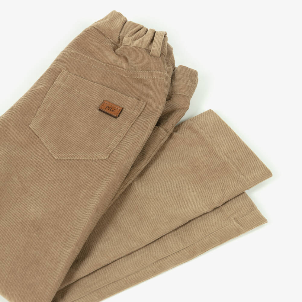 PAZ Rodríguez-Boys Dark Beige Needlecord Trousers | Childrensalon Outlet