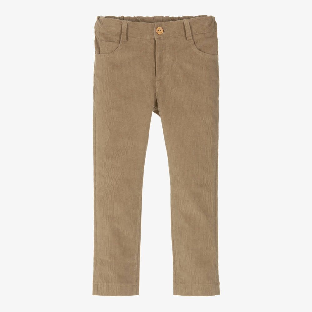 PAZ Rodríguez-Boys Dark Beige Needlecord Trousers | Childrensalon Outlet