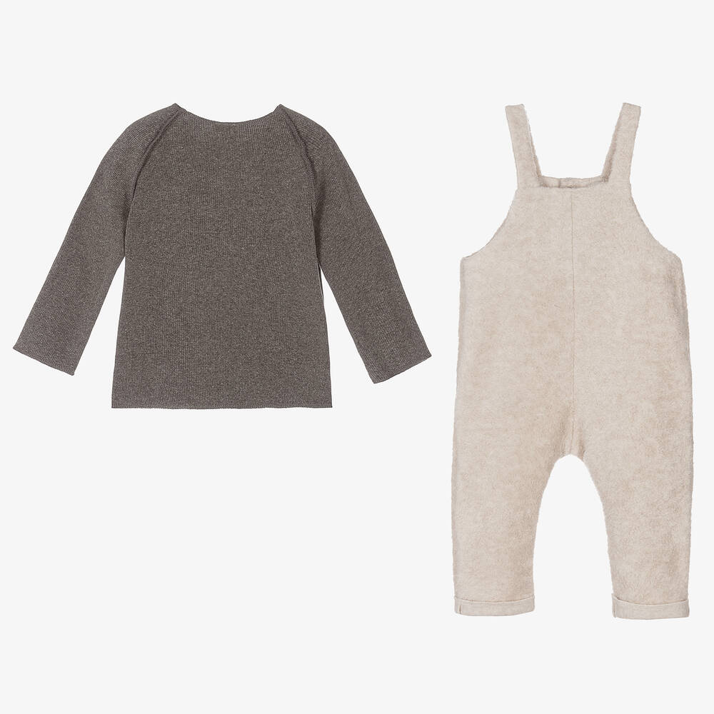 PAZ Rodríguez-Boys Grey & Beige Dungaree Set | Childrensalon Outlet