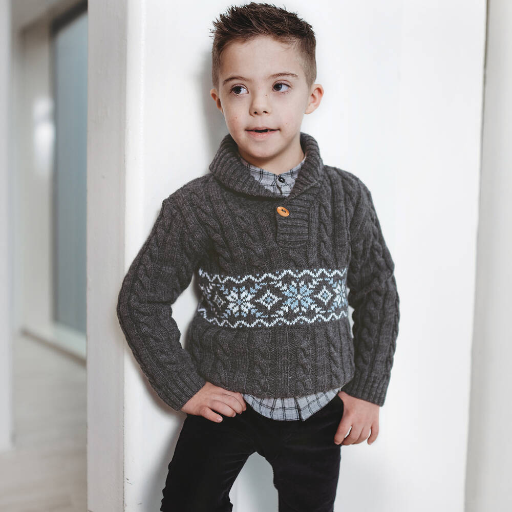 Boys gray sweater hotsell