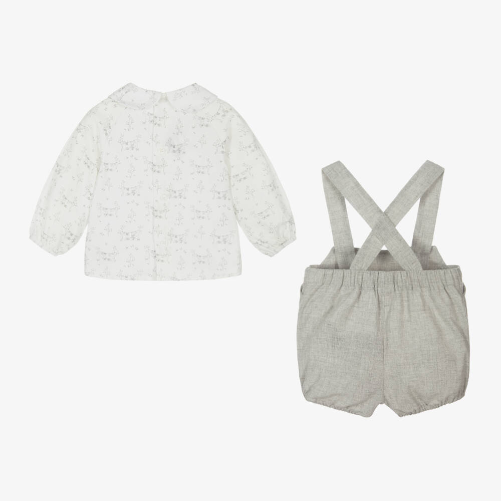 PAZ Rodríguez-Boys Grey Dungaree Outfit Set | Childrensalon Outlet