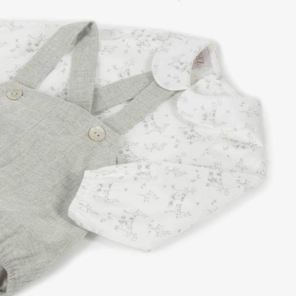 PAZ Rodríguez-Boys Grey Dungaree Outfit Set | Childrensalon Outlet