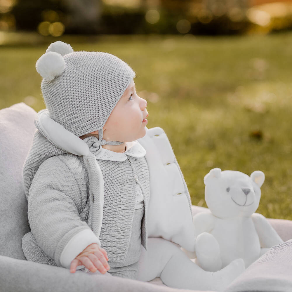 PAZ Rodríguez-Boys Grey Hooded Knit Coat | Childrensalon Outlet