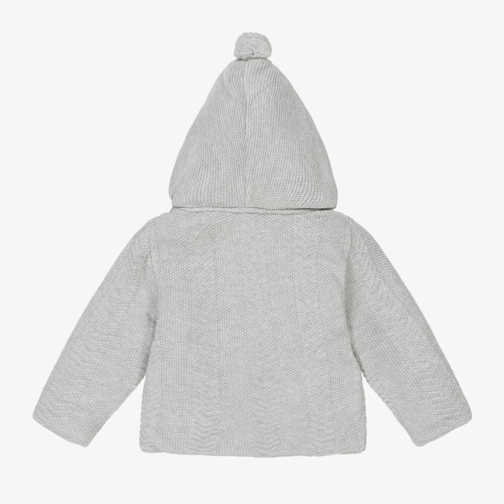 PAZ Rodríguez-Boys Grey Hooded Knit Coat | Childrensalon Outlet