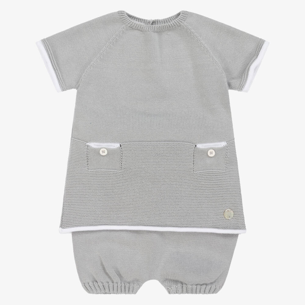 PAZ Rodríguez-Boys Grey Knit Cotton Ensemble | Childrensalon Outlet