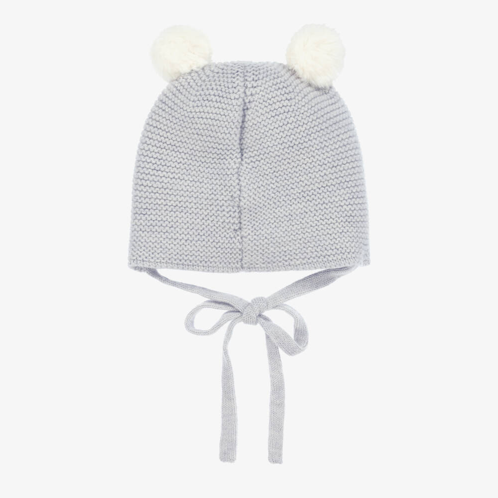 PAZ Rodríguez-Boys Grey Knit Pom-Pom Cap | Childrensalon Outlet