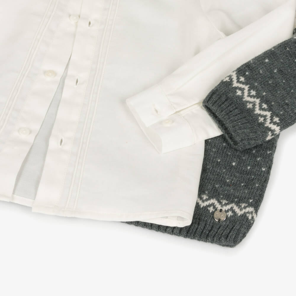 PAZ Rodríguez-Boys Grey Wool Festive Shorts Ensemble | Childrensalon Outlet