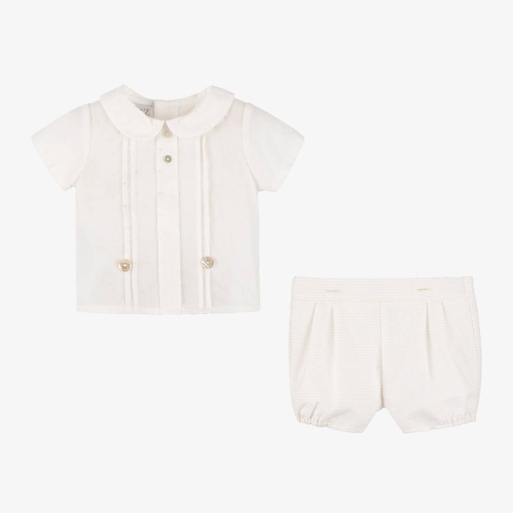 PAZ Rodríguez-Boys Ivory Cotton Dress Set | Childrensalon Outlet