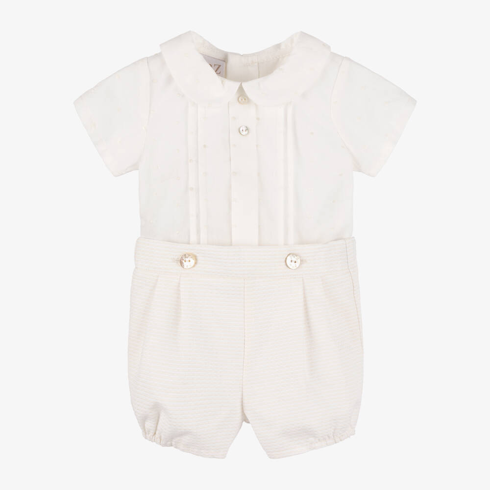 PAZ Rodríguez-Boys Ivory Cotton Dress Set | Childrensalon Outlet