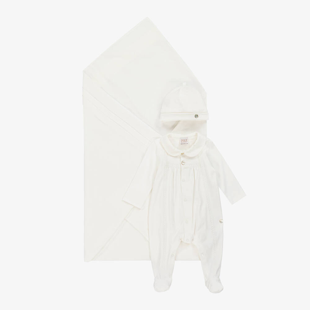 PAZ Rodríguez-Boys Ivory Cotton Layette Ensemble | Childrensalon Outlet