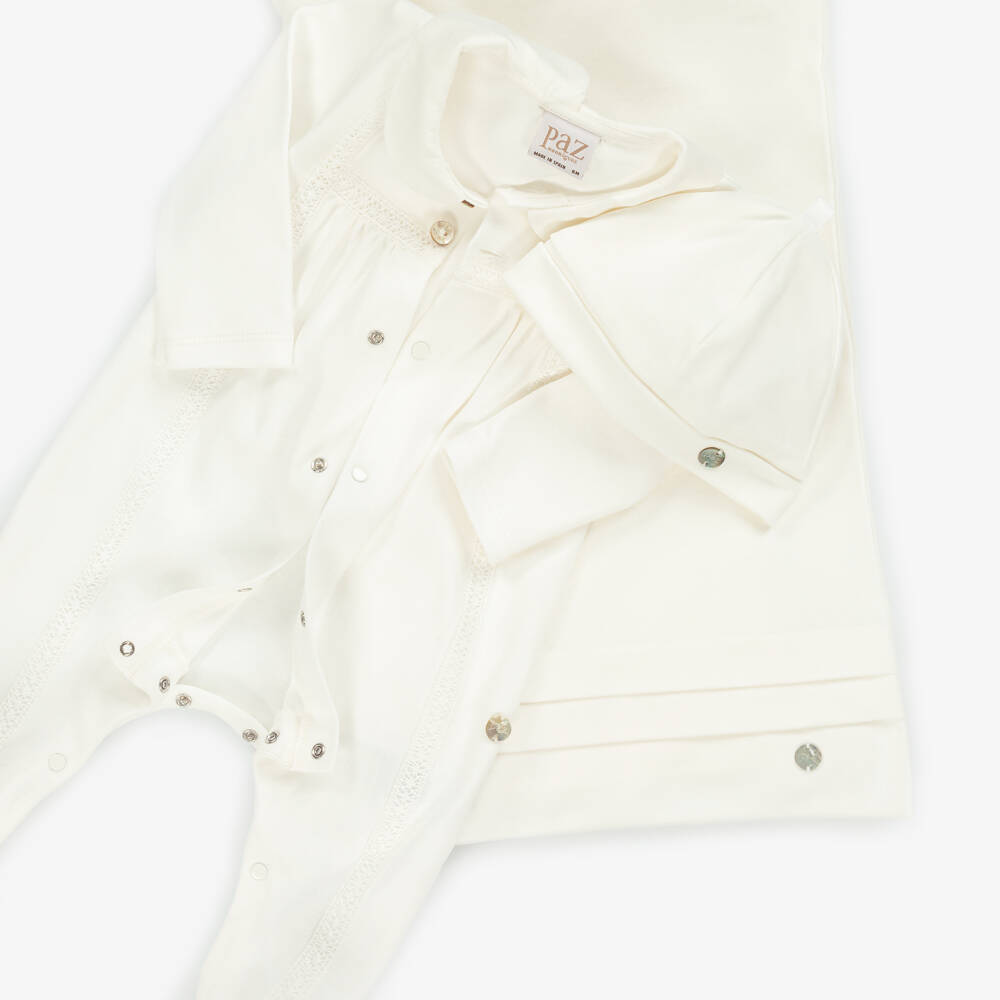 PAZ Rodríguez-Boys Ivory Cotton Layette Ensemble | Childrensalon Outlet