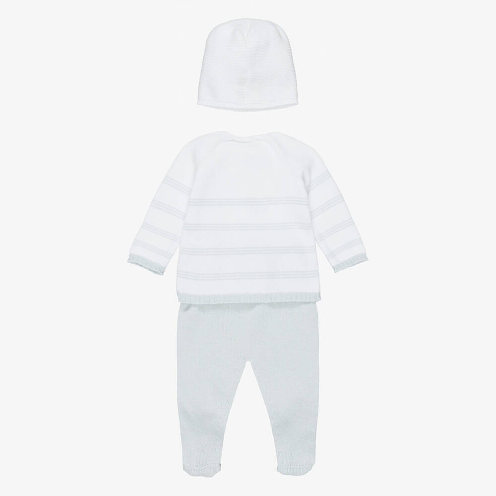 PAZ Rodríguez-Boys Ivory & Green Knitted Babysuit Set | Childrensalon Outlet