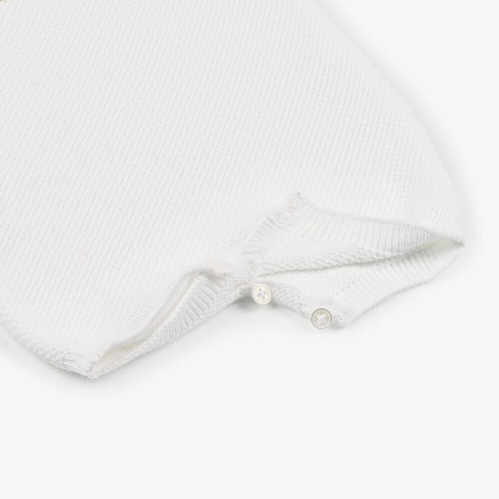 PAZ Rodríguez-Boys Ivory Knit Cotton Romper | Childrensalon Outlet