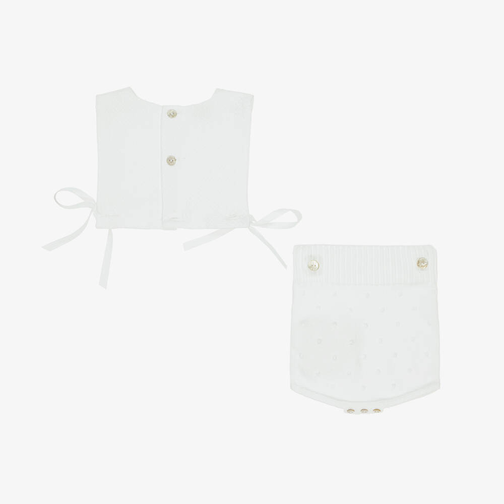 PAZ Rodríguez-Boys' Ivory Knit Romper Delight | Childrensalon Outlet