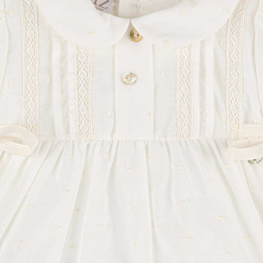 PAZ Rodríguez-Boys Ivory Plumeti Romper | Childrensalon Outlet