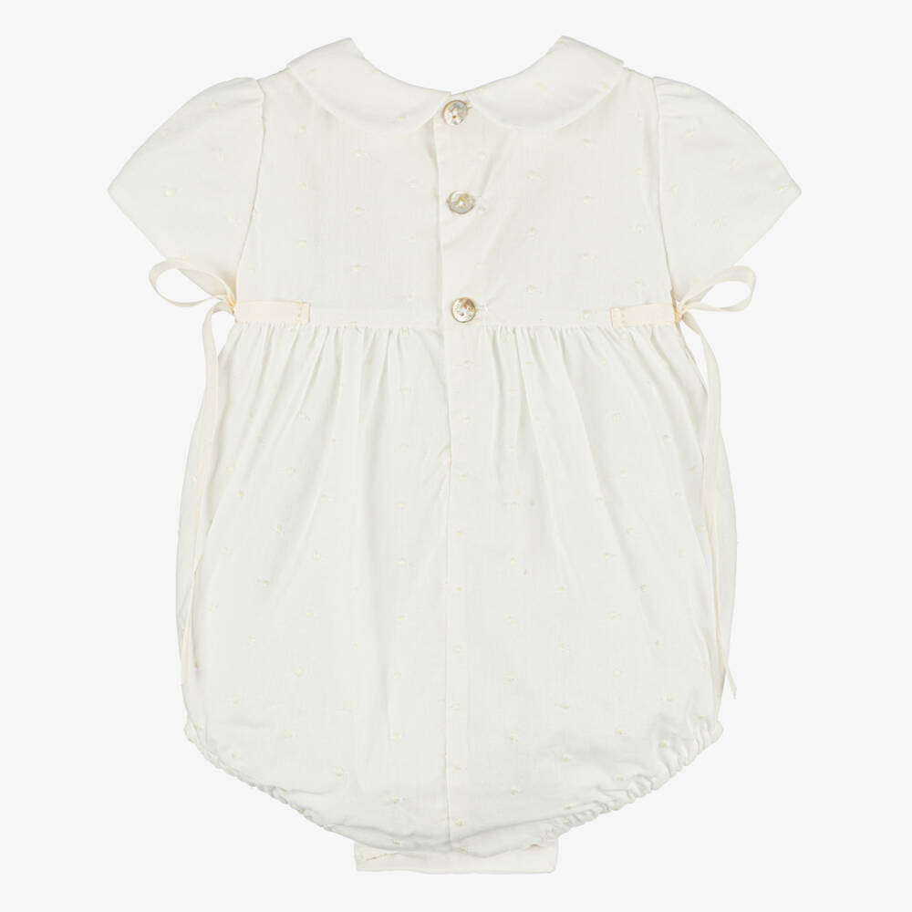 PAZ Rodríguez-Boys Ivory Plumeti Romper | Childrensalon Outlet